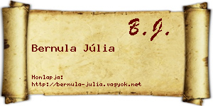 Bernula Júlia névjegykártya