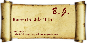 Bernula Júlia névjegykártya